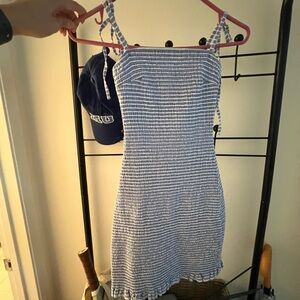Abercrombie & Fitch Blue and White Striped Mini Dress
